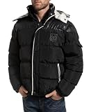 Royal Wear - Doudoune homme noire à capuche fashion