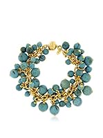 Bellavita Pulsera Charm plata bañada en oro 18 ct / Turquesa