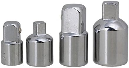 CNBTR Socket Ratchet Tool Converter Reducers Adaptors 1/2"" 3/8"" 1/4"" Chrome Pack of 4