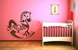 IMAGE OF Rocking Horse Vinyl Wall Decal Sticker Graphic Huge
