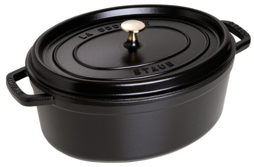 Staub 1103725 Cocotte / Bräter oval 37 cm, schwarz 