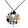 Necklace - N74 - Murano Glass Style - Round Shape ~ Blk & White & Brown