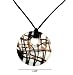 Necklace - N74 - Murano Glass Style - Round Shape ~ Blk & White & Brown