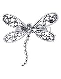 Sterling Silver 31mm x 29mm Polish Finish Dragonfly Band Ring Size 6, 7, 8, 9, 10