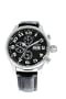 ADEE KAYE STAINLESS STEEL AUTOMATIC MULTIFUNCTION MILITARY STYLE WATCH / BLACK DIAL