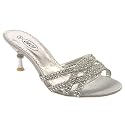 Womens Mid Heel Sequinned Wedding Sandals