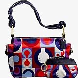 AUTHENTIC COACH RESORT OP ART PRINT SMALL BAG/DEMI & COIN CASE COMBO SET