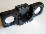 Electronics : LUPO BLACK PORTABLE FOLDING SPEAKERS FOR IPOD VIDEO, TOUCH, CLASSIC, NANO (1ST 2ND 3RD GENERATION), MINI, SHUFFLE PLUS ALL OTHER MP3 AND MP4 PLAYERS *INCLUDES POWER ADAPTER*