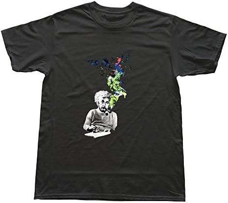 Man's T Shirt Albert Einstein Smoking Colors Size XL Black
