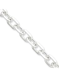 6.5mm, Sterling Silver, Diamond-Cut Cable Chain, 18 inch