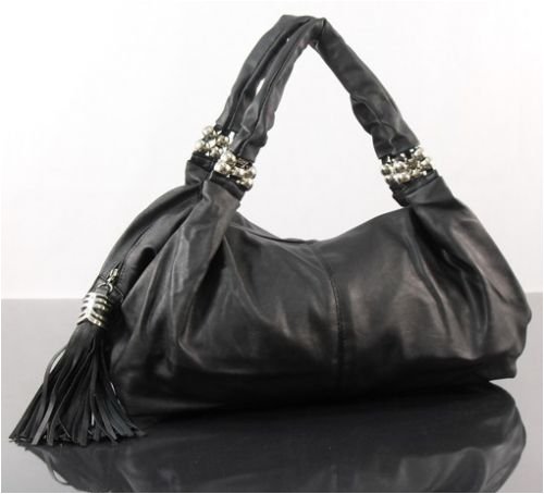 schwarze Handtasche Damentasche Kunstleder