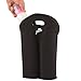 Jeeves Bottle Tote - 2 Bottle Carry Bag, Black 5mm Neoprene
