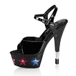 6 Inch Sexy Exotic Dancer Shoes High Heel Shoes With 'Star' Lights On Platform