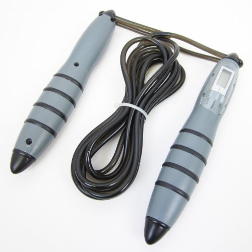 GSI Quality Electronic Adjustable Jump Rope With Anti-Slip Handle - Digital LCD Screen Displays Exercise Time And Jump Count - For Cardiovascular And Muscle Toning Workouts