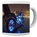 Rikki Knight Harley Davidson Blue Neon Lights Photo Quality 11 oz Ceramic Coffee Mug cup