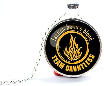 Pretty Lee 2015 Fashion Divergent Dauntless Flames 'Faction Before Blood' Necklace Glass Cabochon Necklace Christmas gift