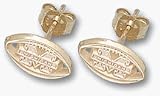 Michigan Wolverines 1/4 M Pierced Football Post Earrings - 10KT Gold Jewelry
