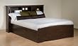 Queen Size Storage Bed PLUS Bookcase Headboard (Espresso)