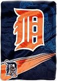 Detroit Tigers 60"x80" Royal Plush Raschel Throw Blanket - Speed Design Warm Machine Washable