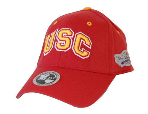 New USC Trojans One-Fit College Hat - (4 Colors Available), Red (Rose Bowl Patch)