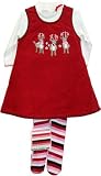 BT KIDS - Girls Boutique Christmas Clothing 3PC Reindeer Jumper set with tights, 3M - 24M Baby, newborn and Infant Girl's Holiday Dresses set!