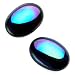 Vintage German Glass Cabochons Beads Black Iris 18mm X 25mm (2 Beads)