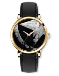 SPRAWL Aanalog Fashion Series Gold Ladies Watches of Genuine Black Leather Strap,Unique Wrist Watch for Women Girls Designed with Symbol of a star