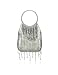Julia Cocco' Silver Metal Mesh Ring Handle Beaded Evening Bag
