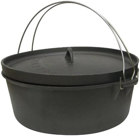 Stansport Non-Seasoned Cast Iron Dutch Oven, Flat Bottom