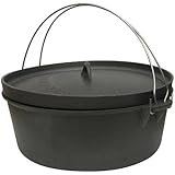 Stansport Non-Seasoned Cast Iron Dutch Oven, Flat Bottom