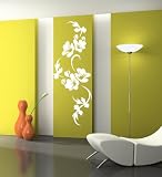 WANDTATTOO BLUMENRANKE BLUME PFLANZE HIBISKUS WANDAUFKLEBER WANDSTICKER WALLPRINT (Größe 140 x 57 cm) Nr.141