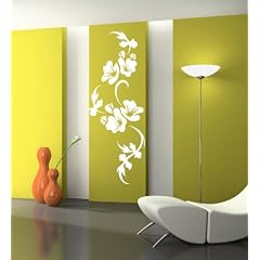 WANDTATTOO BLUMENRANKE BLUME PFLANZE HIBISKUS WANDAUFKLEBER WANDSTICKER WALLPRINT (Gr��e 140 x 57 cm) Nr.141
