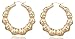 2 Pairs of Goldtone 3.25 Inch Bamboo Style Hoop Earrings (E-788)
