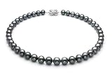 Black Crimson 8-10.5mm AAA+ Tahitian Pearl Necklace 16 inch