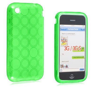 hard case or soft case for iphone Discount Neon Green Candy Case Hard Silicone Gel Skin with Circle Design Cover Case for Apple Iphone 3G 3GS