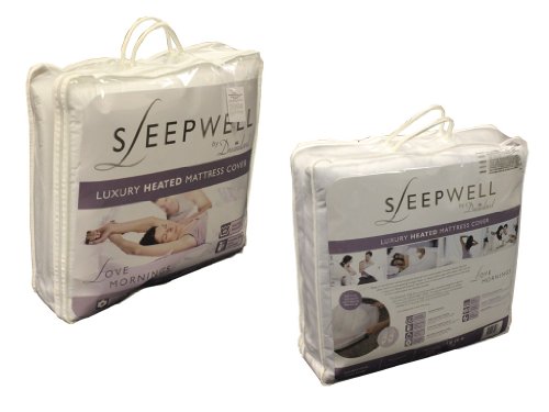 Sleepwell Luxury Heated Machine Washable, Non Allergic, Deep Quilted, Ultra Fast (10 min) Heat Up, Mattress Cover - Single - Special Offer