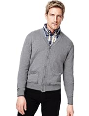 XXXL Blue Harbour Pure Cotton V-Neck Cardigan