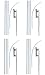 Swooper Flutter Flag Hardware-FOUR 4 Piece Pole Kits with Ground Spikes