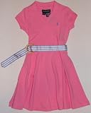 Ralph Lauren Girls Faux Wrap Polo Dress w/ Ribbon Belt and Pony Logo