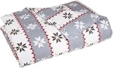 Pinzon 160-Gram Printed Flannel Full/Queen Duvet Cover, Swiss Bliss Gray