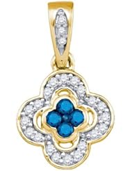 0.28CTW BLUE DIAMOND MICRO-PAVE PENDANT