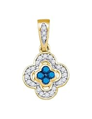 0.28CTW BLUE DIAMOND MICRO-PAVE PENDANT