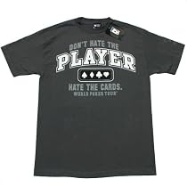 WORLD POKER TOUR "DON'T HATE THE PLAYER" T SHIRT (Charcoal) Licensed