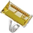 Genuine Lime Quartz & Citrine Fashion Ring Sparkling Sterling Silver Size 7