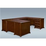 Camden Executive UDesk with Right Bridge Ginger Cherry