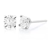 1.00ctw Round Diamond Stud Earrings in 14k White Gold (HI/I1)