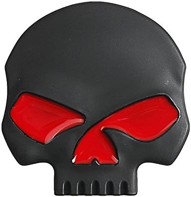 HVGAV ID 3D Metal Black Devil Emblem Sticker Skull Head Badge For Gas Tank Fender Tail