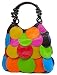 New Bright Multi Color Circle Overlay Handbag Bag Purse
