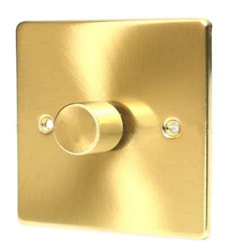 SATIN BRASS 1 GANG 2 WAY 500 WATT DIMMER SWITCH C355BBW