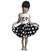 Jastore® Girls Letter YEP Clothing Sets Vest+Short Dot Skirt Kids Clothes (6-7T)